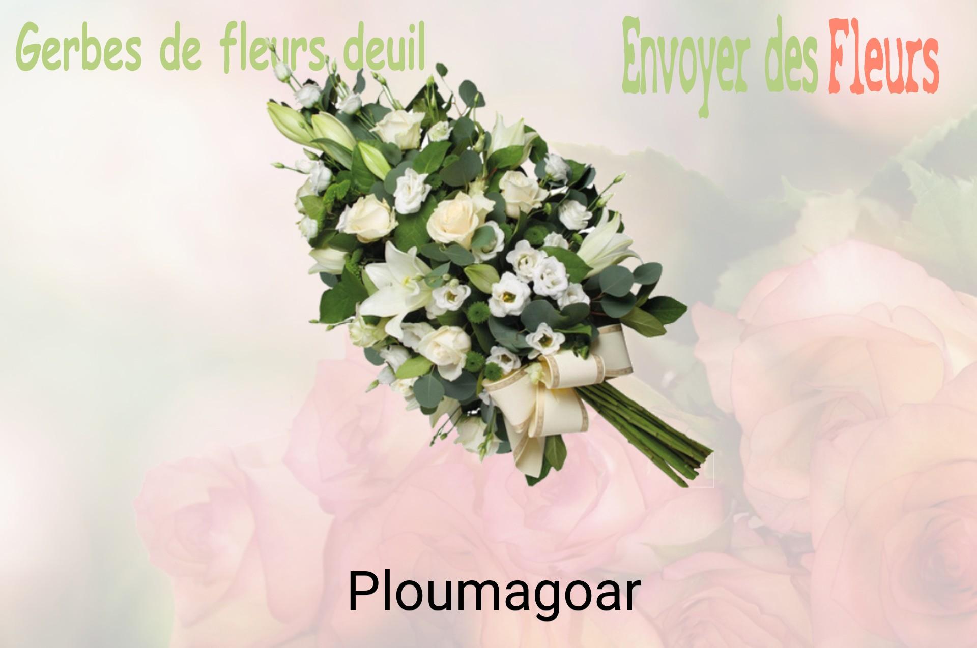 Gerbe de fleurs de deuil livrée à Ploumagoar